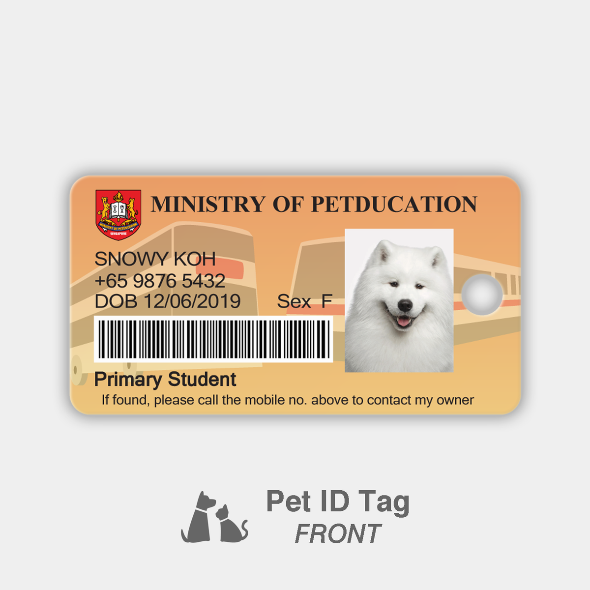 Customised Petducation Primary Student Pass (EZ-Link)-inspired pet