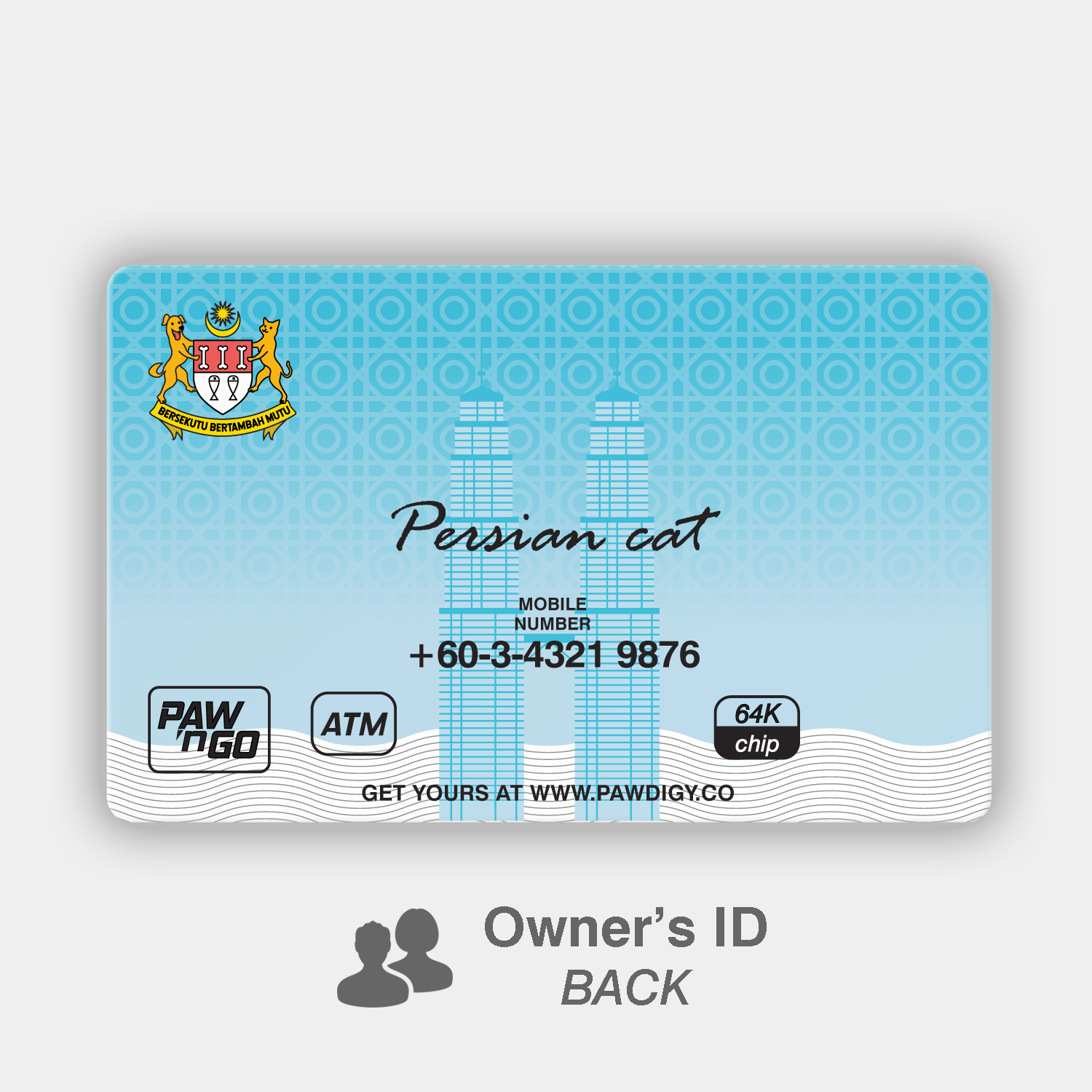 MyKad Pets - (Owner's ID - Back)